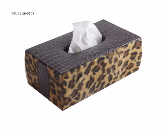 Hotel Supplies Black PU Leather Square Tissue Box Leather
