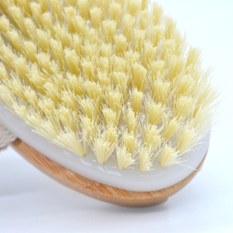 Private Label Dry Skin Bath Brush Natural Bamboo Brush for Cellulite Exfoliating Body Brush